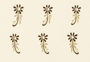 Nail Sticker - Bindi Blüte mit Straß schwarz/silber