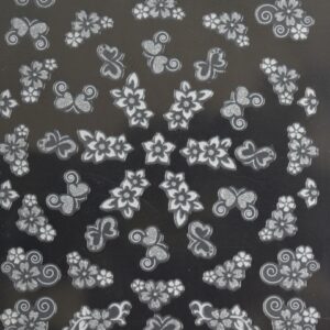 Nail Sticker Blumen wei&szlig;/silber