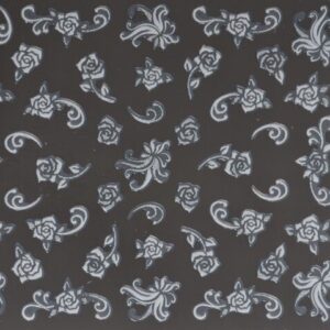 Nail Sticker wei&szlig;/silberne Bl&uuml;ten und Ranken