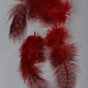 Federn f&uuml;r Nailartmotive 3 St&uuml;ck/T&uuml;te - schwarz/rot